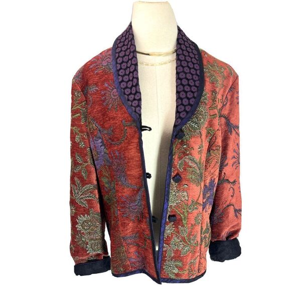 Mary Lynn O'Shea Fiber Artist Small Handmade Floral Woven Jacket Vermont - Picture 12 of 13